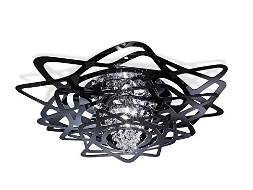 Slamp acrílico plafonniers/Aurora en color blanco | hecho a mano fabricado en Italia | plafón moderno | lámpara E27, acrílico, Largeur 60 / Couleur Noir, E27 100.00W