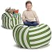 Produktbild EXTRA GROER Sitzsack - Stausack/Bean Bag für Stofftiere mit Abdeckung von Smith - Räumen Sie Räume auf und lassen Sie diese Kreaturen für sich arbeiten! (40 Zoll, weiß und grün gestreift)