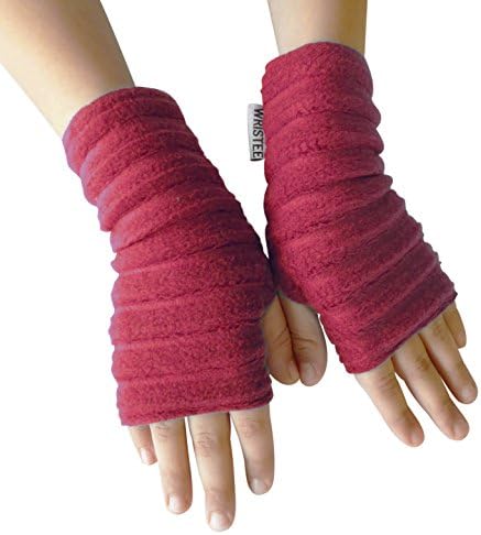 Wristee®, Kids Unisex fingerless gloves & wrist warmers for Girls & Boys (Extra Small, Red)