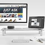 [70.1 cm x 27.9 cm] [Convient Deux écrans] Support pour Moniteur, Eutuxia [À toute épreuve] Verre trempé Universal Dual Monitor Portable Multimédia Support- [Type M]