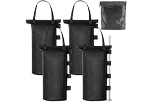 Wffeila Poids pour Tonnelle, 4 Pièces Sac de Lestage Oxford 600D Super Porteur Imperméable Sacs de Sable pour Tente Tonnelle Pliante Outdoor Tonnelle de Jardin (15 x 50 cm)(A)