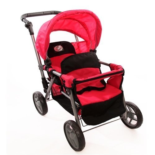 The New York Doll Collection Double Tandem Stroller Buggy