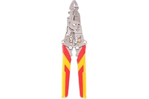 SHUDYEAR 9 in 1 Abisolierzange mit Strommessfunktion,Upgrade Multifunktionale Abisolierzange, Spannungsprüfer Zange, Kabelschere zum Abisolieren, Spalten, Wickeln