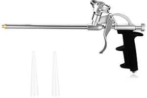 XUJINSONGG Expanding Foam Guns, Professional Foaming Sealant Dispensing Spray Foam Gun, Spray Thermal Insulation Application Applicator for Caulking, Filling, Sealing, Windows DIY Projects, with 2 Nozzles