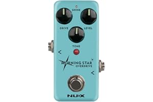 NUX Morning Star Pédale d'effet Overdrive pour guitare Blues-Break Overdrive avec une option de toucher aigu supplémentaire, True Bypass ou Buffer Bypass