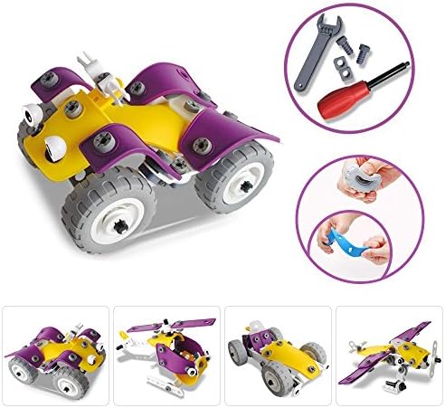 Damian 4 in 1 Building Toys Set - Building Blocks Assembled Model Toys Car Off-road Motorcycle Aircraft,Gift Idea Engineering Toys - 100pcs