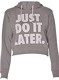 h&m pullover herren rosa Frauen Lange Ärmel Just Do It Later Print Vlies Hoodie Kurz Top