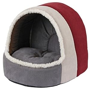 Kerbl, Accogliente Cuccia a Igloo Scamosciata Amelie, 35 cm x 33 cm x 32 cm, Bordeaux e Antracite Kerbl, Accogliente Cuccia a Igloo Scamosciata Amelie, 35 cm x 33 cm x 32 cm, Bordeaux e Antracite
