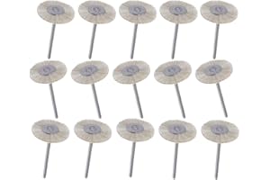 Luo ke 15 Pcs White Mini Wire Brush Wheel Nylon Bristle Polishing Wheel 3mm Shank for Dremel (T Shape)
