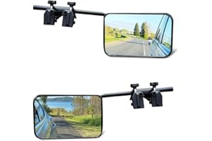 Riloer 2pcs extension rétroviseurs de remorquage de voiture avec support de montage réglable, rétroviseurs de remorquage à double vue pour remorque de caravane, rétroviseur latéral à clipser