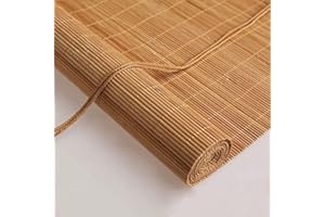 zhijiaqian456 Estores de Bambú Natural,Persianas enrollables y estores,Persianas de Madera,Incluye Accesorios,Personalizable (70 x 110 cm)