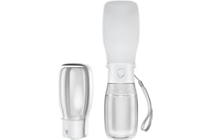 Peteast Dog Water Bottle, Foldable Dog Water Bottles, Portable Dog Water Bottle Travel Leak Proof, Pet Water Bottle for Dog Cat Outdoor Walking Hiking (White)