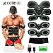 Price comparison product image HONITURE Muscle Stimulator, EMS Abs Trainer Abdominal Belt USB Rechargeable Muscles Toner for Abs Arms Legs with 12PCS Replacement Gel Pads&Support Belt&8 Modes 10 Levels for Men