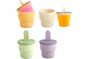 LAUVIOMIFY Eisformen Silikon - 4 Stück Eis am Stiel Formen - Lebensmittelqualität Eisformen für Stieleis - Ice Lolly Mold mit Sticks und Tropfschutz
