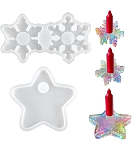 Silikon-Gießformen Set (3-teilig) Für Weihnachtskerzen & Deko – Kugel, Schneeflocke, Weihnachtsbaum