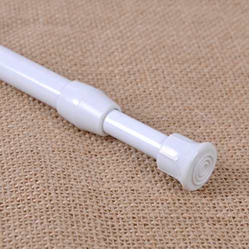 Weiß Feder Ausziehbar Klemmstange Gardinenstange Vitragenstange Vorhang Fenster Tür 30-50cm - 3