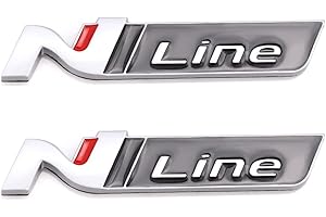 ZOUXO N-Linien-Emblem-Aufkleber, Logo-Aufkleber, Emblem, Dekoration, Auto-Abzeichen, Emblem, 2 Stück (Silber-Schwarz)