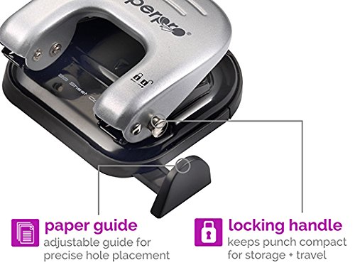 PaperPro 2315 - Perforadora de papel de 2 agujeros  color negro y plateado