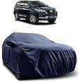 MADAFIYA Car Cover for Toyota Fortuner (2009 to 2024 Models) with Mirror Pocket, Triple Stitched, All Weather Protection, Breathable Fabric, Full Size (Heavy Duty Navy)