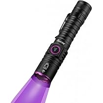 Alonefire SV10 Lampe Torche UV LED Puissante 365nm 5W Rechargeable USB Ultraviolet Lumiere Noire Pour Peinture, Fluoresceine, Détecteur D'urine, Durcissement De Resine Avec Batterie Intégrée