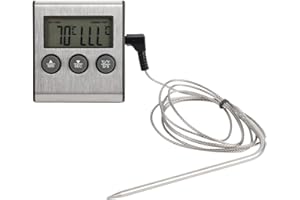 YUMILI Termometr do żywności, termometr do grillowania, mięsa, żywności, sondy, dokładny, cyfrowy termometr do gotowania z timerem, do kuchni