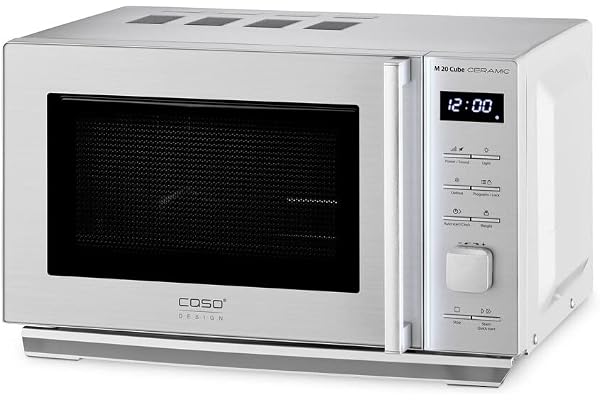Caso M 20 kub keramik mikrovågsugn silver 20L 800W LED-display barnsäkerhet
