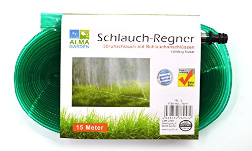 Preisvergleich Produktbild Schlauchregner 15 Meter / Sprühschlauch / Rasensprenger / Bewässerungsschlauch