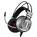 Produktbild USB Headset, XIBERIA V10 Stereo Sound PC Kopfhörer, Over-Ear Gaming Headset mit Mikrofon mit Kristallklarem Klang, Weicher Speicher-Ohrenschützer, LED-Beleuchtung & Geräuschunterdrückung Mikrofon für PC & MAC.