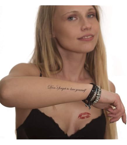 10 Temporäre Tattoos „Everything Happen For A Reason“ – Schwarz, Ca. 7,4 X 2,5 Cm, Wasserfest