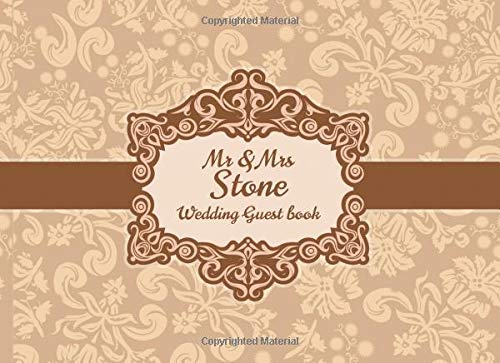 Preisvergleich Produktbild Mr & Mrs Stone Wedding Guest Book: Blank Lined 100 Pages