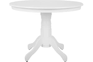 BELIANI Tavolo da Pranzo Rotondo Piano MDF in Legno Bianco ø 100 cm