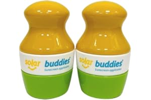 Duo Pack Of Solar Buddies Refillable Roll On Sponge Applicator For Kids, Adults, Families, Travel Size Holds 100ml Travel Friendly for Sunscreen, Suncream and Lotions (BB) (PG) (Duo GG)