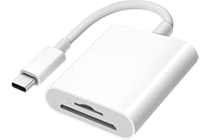 USB C SD Card Reader for iPhone 15/iPad/MacBook/iMac, xdgeLoad Dual Card Slot Type C Reader Supports SD and Micro SD Memory Card Adapter, Trail Camera Viewer Plug and Play - 2 Port