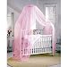 TININNA Baby Mosquito Net Nursery Toddler Bed Crib Canopy Netting Hanging Ring Pink