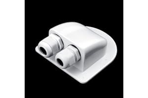 LAOJU Solar Kabeldurchführung, Dachdurchführung Doppel Kabeleinführungs Wetterfestes ABS Anschlussdose für Solarprojekt Wohnmobil Wohnwagen Boot,Weiß