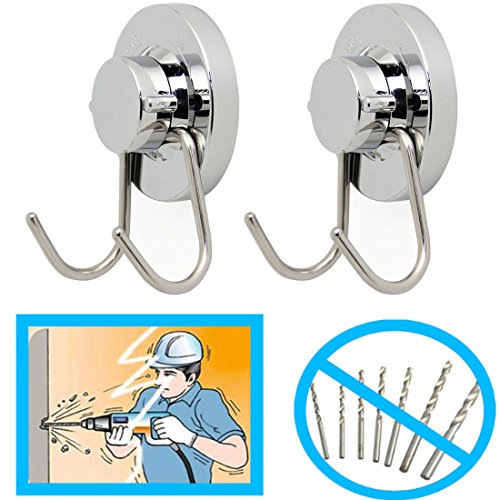 NewCY 2 Stück Saugnapfhaken Wandmontierter Kleiderbügel mit Schwerlast, Wasser- und Rostschutz mit Max. Belastung 6KG für Bad & Küche, Doppelhaken Edelstahl - 4