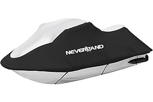 NEVERLAND Trailerable Jet Ski Cover 3 Seats Heavy Duty Waterproof 210D with 2 Air Vent Marine Grade UV Resistant Fits up to 145"