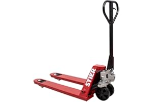 STIER Transpalette, charge 2 500 kg, longueur des fourches 800 mm, chariot élévateur manuel, transpalette, galets en caoutchouc, angle de braquage 210°, transpalette à main, transpalette 2 500 kg