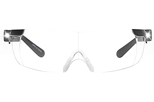 OKH Lenti di ingrandimento con luce,Occhiali d'ingrandimento illuminati al 200%,Luci a LED ricaricabili,mani libere per hobby,Lettura,Lavori ravvicinati