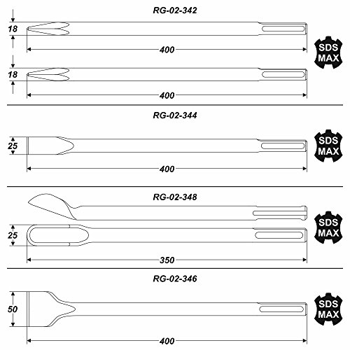 SDS-Max Meißel Set 5 Stück (400 mm) - 4