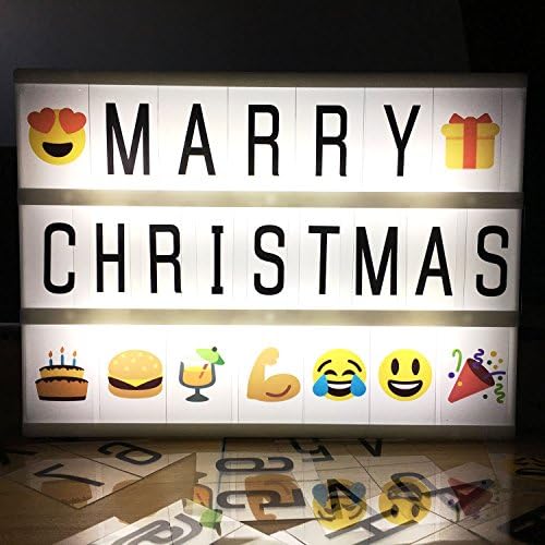 EIALA A4 Cinematic Light Box with 95 Letters, Emoji, Number,and Symbols – Battery and USB Power-