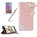 Produktbild Girlyard für Huawei P Smart Diamant Liebe Herz Blumen Lederhülle, Bling Glitzer DIY Crystal Schutzhülle Luxus Premium PU Flip Case mit Lanyard Strap Standfunktion Kartenfach Magnetverschluss Etui für Huawei P Smart