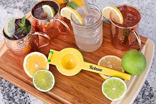 Twinzee Zitronen- und Limettenpresse mit zwei Aufsätzen – Zitronenpresse in einzigartigem Design – aus Aluminium - 6