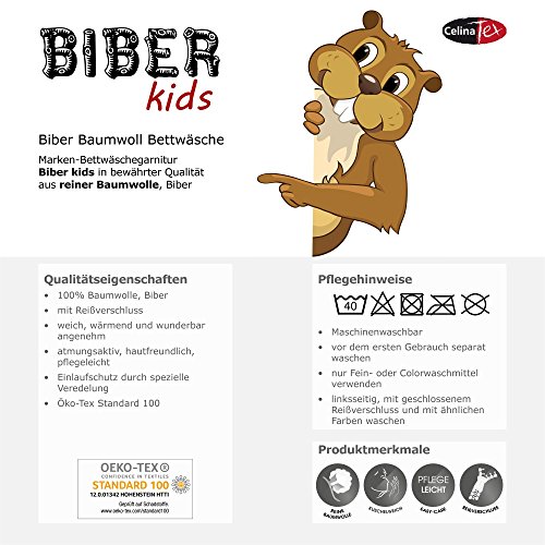 Warme Flausch Winter Kinder Bettwäsche 135 x 200 cm | Biber Baumwolle Qualität | Jungen Bettwäsche Tatütata Polizei Feuerwehr 2-teilig | CelinaTex 0003070 - 3