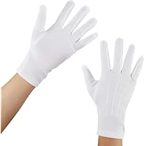 Gants Blancs Formels Unisexes - Polyester, 22 Cm - Pour Cérémonies, Bijouterie, Fêtes