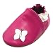 Cute Baby Sheepskin Leather Moccasins with Butterfly Toddler First Walking Shoes Rose red