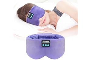 Joythink Sleep Headphones Bluetooth Sleep Mask Silk Headband Earphones Bluetooth Eye Mask for Sleeping On Side Blackout Soft Sleep Earphones Kids Children Music Eye Cover Purple