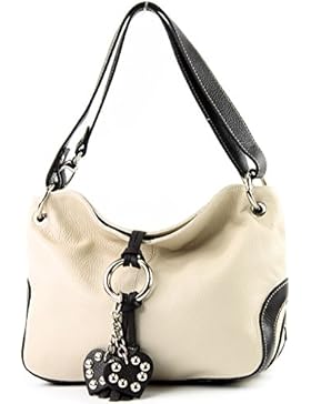 modamoda de - ital. Ledertasche Umhängetasche Crossover Leder Medium Damenhandtasche T10