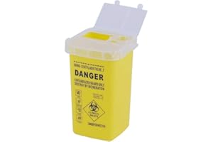 JIASHEMENG Boîte De Conteneur De Déchets, Aiguilles Jetables De Tatouage De Lame De Salon De Coiffure Conteneur Carré De Boîte De Stockage De Déchets Jaune