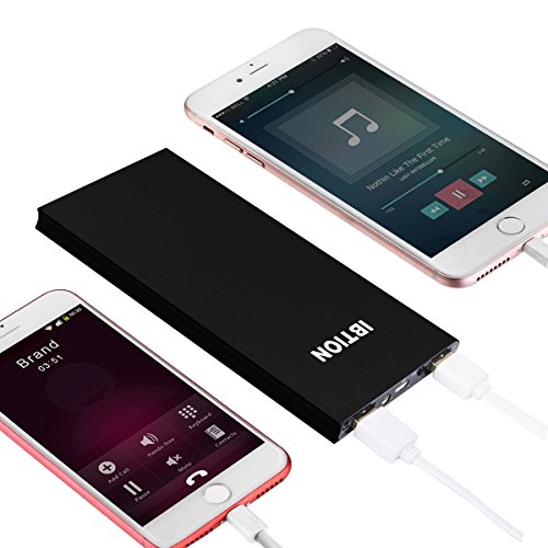 IBTION Powerbank 10000mAh Caricabatterie Portatile Ultra Compatta Batterie Esterne per Huawei, Samsung, iPhone e Altri Smartphone (Nero)